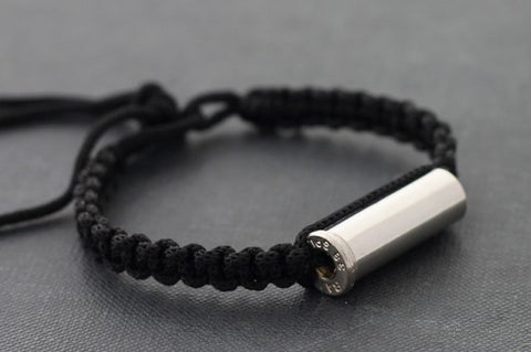 Nylon cord bracelet with silver bullet (Unisex)