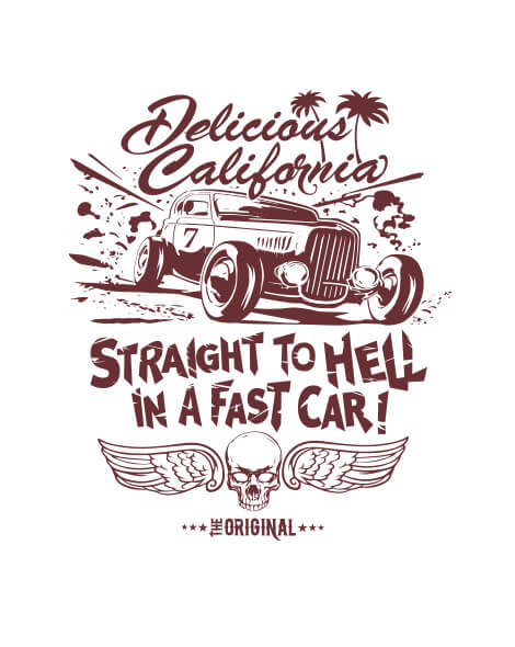 Baseball Tee - Hell In A Fast Car (UNISEX) - Delicious California