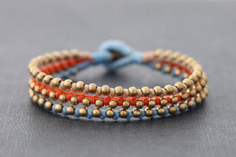 Turquoise Brass Chain Bracelet