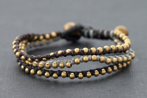 Black Rose Gold Beaded Bracelet/Wristband (Unisex)