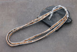 Beaded Bracelets Wrap Brown Jasper Grey Woven Men Unisex - Delicious California