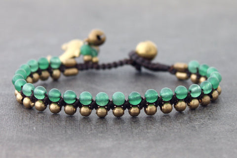 Jade Petite Macrame 2 Row Woven Bracelet