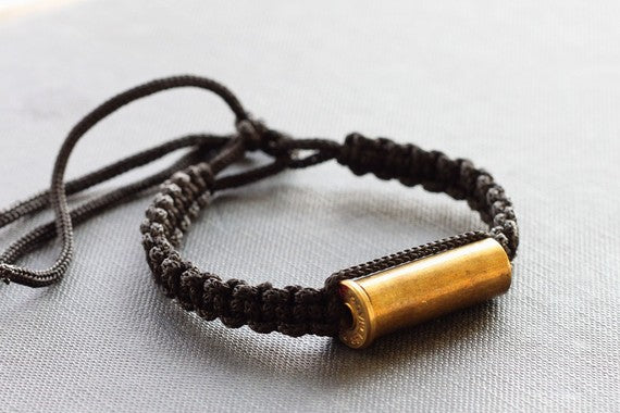 Nylon cord Bracelet with Brass Bullet 38 special (Unisex) - Delicious California