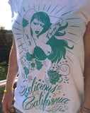 Women's Sleeveless Graphic T-Shirt - '100% Pure' - Delicious California