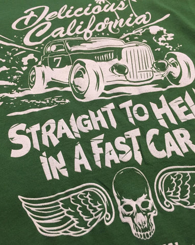 'Straight To Hell In A Fast Car' - Women's Bamboo Graphic T-Shirt